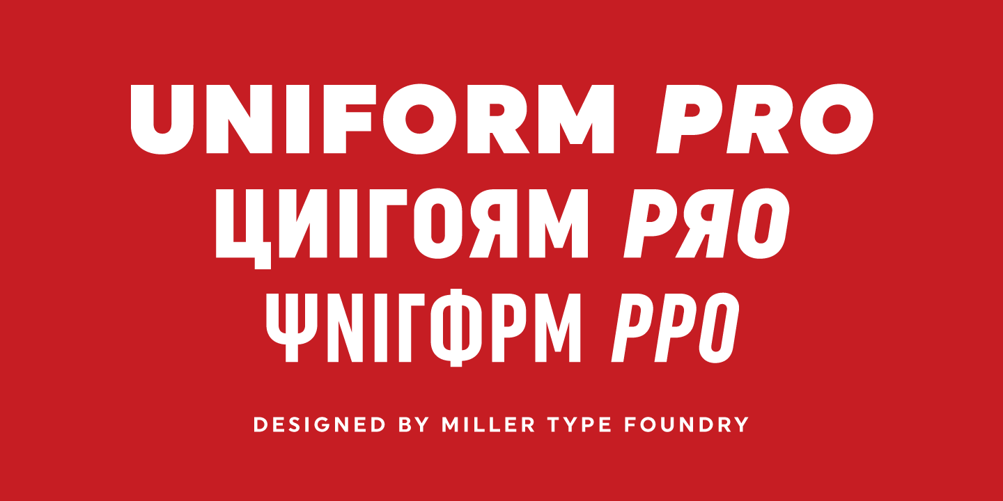 Uniform Pro Extra Condensed Font preview